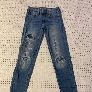00 american eagle distressed jeggings